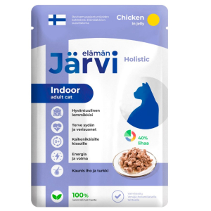 Jarvi для кошек домашних с курицей, кусочки в желе,85г
