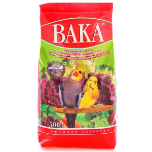 ВАКА корм для попугаев с минералами и овощами 500гр